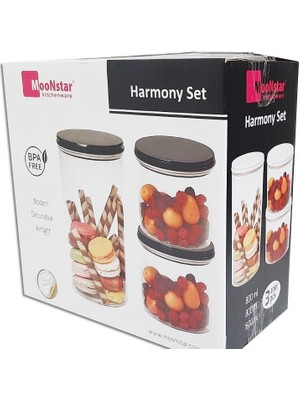 Geseus Moonstar Harmony Üçlü Saklama Kabı Hava Sızdırmaz-Hm-Set