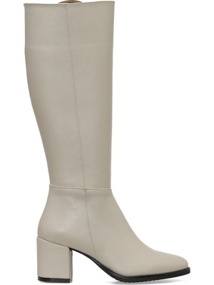 Butigo 24K-996 4pr Bej Kadın Topuklu Çizme