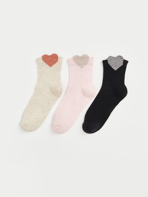 LC Waikiki Kids Desenli Kız Çocuk Soket Çorap 3'lü