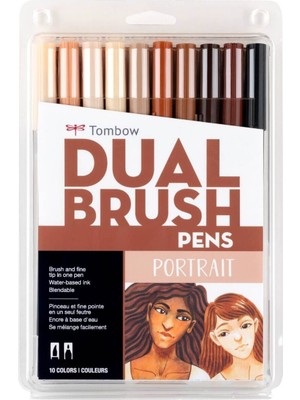 Tombow ABT Dual Brush Pen Grafik Kalemi 10'lu Set - Portrait