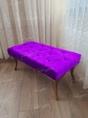 AldaGelsin Kapitoneli Bench Puf - Gold Ayak