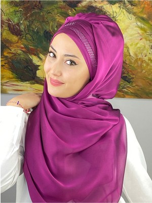 Butik Ambar Mihrimah Çapraz Drapeli Fransız Şifon Hazır Şal