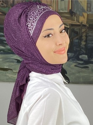 Butik AmbarPrenses Model Gümüş Simli Şifon Hazır Şal