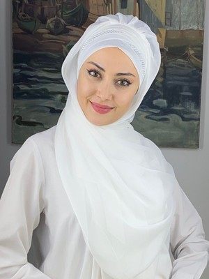 Butik AmbarMihrimah Çapraz Drapeli Fransız Şifon Hazır Şal