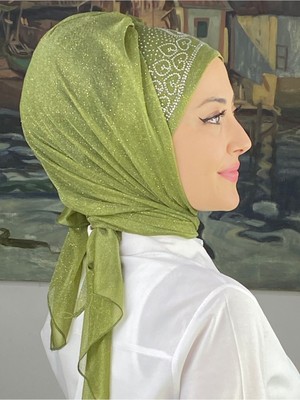 Butik AmbarPrenses Model Gümüş Simli Şifon Hazır Şal