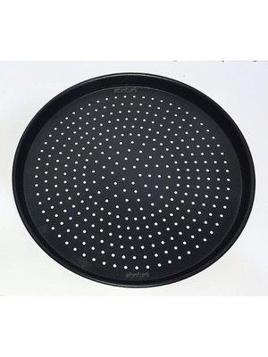 abnturk Delikli Alüminyum Teflon Pizza Tavası 26CM Yapıştırmaz Sığ Kenar Eniyi Pizza Pişirme Fırın Tepsisi