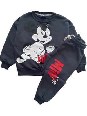 Şeker Kids Erkek Çocuk Pamuklu Mickey Mouse Desenli Eşofman Takımı