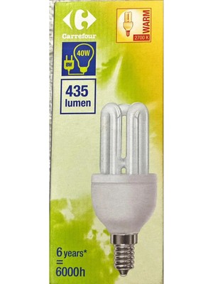 Carrefour 8 Watt Tasarruflu Ampul-Sarı Işık