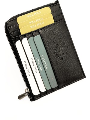 Willpolo Deri Fermuar Bölmeli Kadın Cüzdan Kartlık Büyük Boy