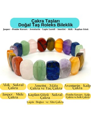 Yıldız Doğal Taş Sertifikalı Çakra Taşları Doğal Taş Roleks Bileklik