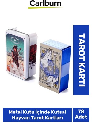 Beyaz Numen Tarot Teneke Metal Kutu Içinde Kutsal Hayvan Pdf Kılavuzu Kitap Divination Kader 78 Adet