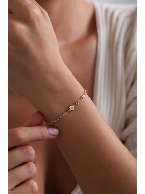 Tufanlar Kuyumculuk 14 Ayar Altın Güneş Tasarım Bileklik