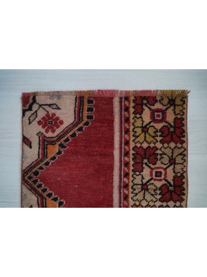 DesignEv 53X53 cm El Dokuma Küçük Boy Kapı Önü Kilim Harika Kondisyonlu Kilim