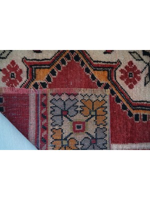 DesignEv 53X53 cm El Dokuma Küçük Boy Kapı Önü Kilim Harika Kondisyonlu Kilim