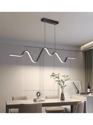 Woodhub LED Avize / 3 Renkli Ledli Modern Akıllı Sarkıt Avize / Everest / 100  cm  / Antrasit Kasa