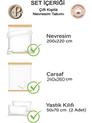 Çift Kişilik Nevresim Takımı %100 Pamuk