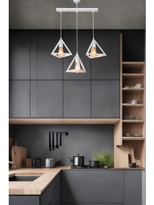 Woodhub Beyaz Sarkıt Avize Yatak Odası Salon Mutfak Koridor Lamba