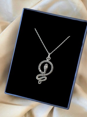 Alâ Silver Jewellery Yılan Tasarım Unisex 925 Ayar Gümüş Kolye