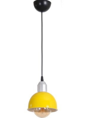 Woodhub Bükreş Modern Tasarım Cafe Mutfak Hol Salon Sarı Renk Metal Tekli Avize