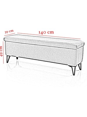 Vavonni Sandıklı Puf Bench Tedy Kumaş  Pufidik  Amortsör Kapaklı Puf Bench A +  140 cm