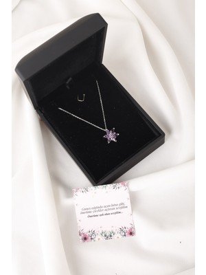 Sunshine 925 Ayar Gümüş, Işıklı Kutuda, Özel Tasarım Lotus Çiçeği Kolye