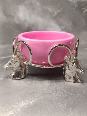 Pirinç Oğlak Aksesuarlı Mermer Kase