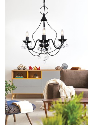 Woodhub Günce 3'lü Siyah Avize