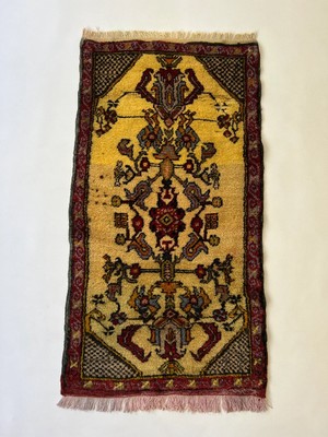 DesignEv 52X96 cm El Dokuma Ender Çiçek Desenli Küçük Boy Kilim Harika Nostaljik Kilim