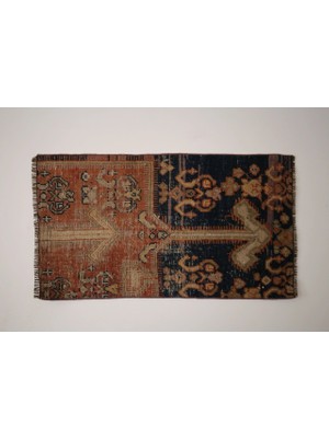 DesignEv 88X50 cm Küçük Boy El Dokuma Yıkanabilir Anadolu Yün Kilim