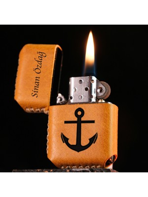 Vagave Kişiye Özel Benzinli Çakmak Hakiki Deri El Yapımı Zippo Tarzı Çakmak İsme Özel Deri Kaplama Benzinli Çakmak Doğum Günü Yıl Dönümü Yeni Yıl Hediyesi