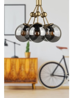 Woodhub Delf 5.li Avize Eskitme Füme Cam