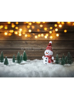 Venspor Sevimli Kardan Adam ile Noel Işıltısı Arka Plan 200 x 150 cm Stüdyo Fonu