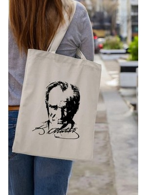 Probag %100 Pamuk Kanvas Bez Çanta - 35x40 cm ‘Atatürk Baskılı’