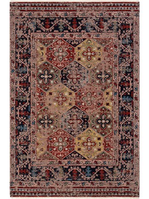 Cool Halı Mabel MB 01 Multy Anadolu Kilim Antik Desenli Kaymaz Taban Yıkanabilir Vintage Dokuma Makine Halısı