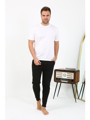 Akbeniz Erkek Pamuk Tek Alt Pijama Siyah 27551