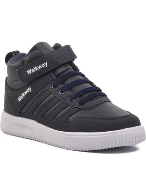 Walkway F Lacivert Beyaz Cırtlı Erkek Çocuk Bilek Boy Sneaker