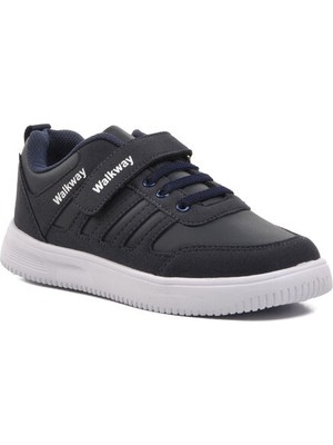 Walkway F Lacivert Beyaz Cırtlı Çocuk Sneaker