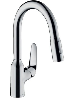 Hansgrohe Focus M42 Tek Kollu Eviye Bataryası - Çekilebilir El Duşu - 2 Jet Sbox - 71821000