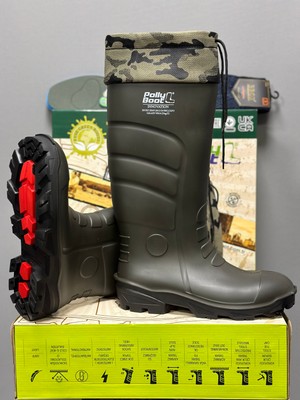 Polly Boot  Galaxy Vega Koyu Haki Uzun Boğazlı Çizme 37+6 cm ( Termal Çorap Hediyeli )