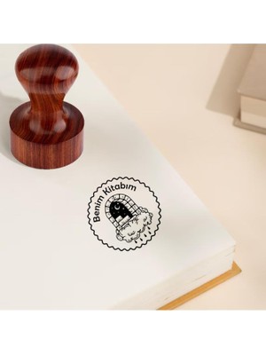 Mühürcüm Kişiye Özel Kitap Kaşesi Kitap Mührü ve Istampa Set R5814-13
