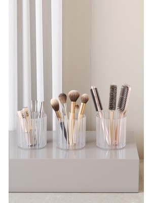 Pufwin Home Makyaj Fırçası ve Tarak Düzenleyici Çok Amaçlı Kozmetik Organizer Seti 3 Adet