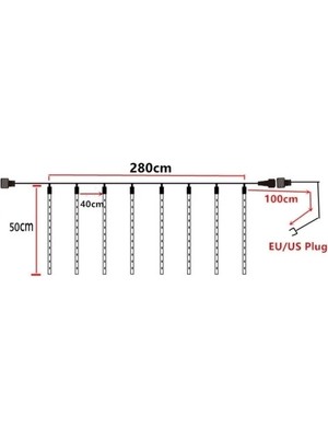 Ynt İthalat Populermarketim - Meteor Kayan LED Tüpleri Sarı Işık 8 Tüp