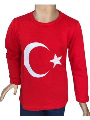 Unisex Türk Bayraklı Uzun Kol T-Shirt