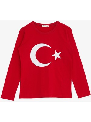 Unisex Türk Bayraklı Uzun Kol T-Shirt