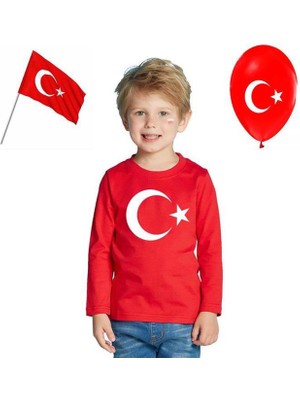 Unisex Türk Bayraklı Uzun Kol T-Shirt