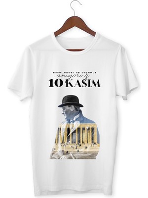 Alpşan Ticaret 10 Kasım Atatürk Baskılı Tişört Atatürk Baskılı T-Shirt Unisex Çocuk Yetişkin