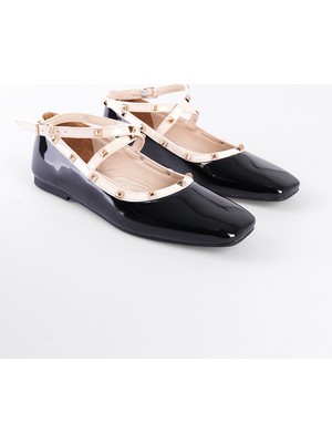 Capone Outfitters Ashley Troklu Bilekten Bantlı Kadın Babet