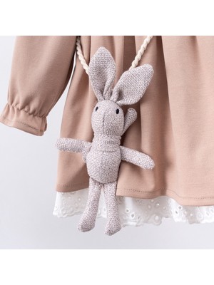 Cumino Rabbit Aksesuarlı Dantel Yakalı Kız Bebek Elbise