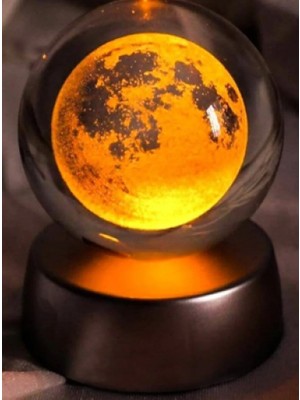 Xnews LED Işıklı Ay Figürlü Kristal Küre