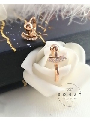 Sonat Collection Yeni Sezon Xuping Vip Seri Zirkon Taşlı Gold Çelik Küpe